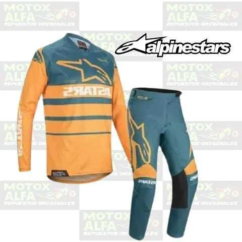 TRAJE MX ALPINESTARS NARANJA VERDE OSCURO TM30 LUJO 1104929 1104659