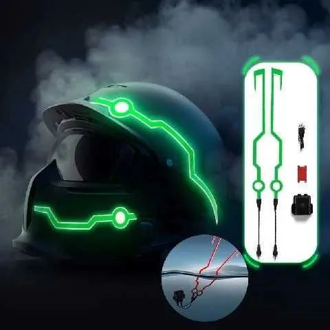 LUZ LED CASCO VERDE PILA RV