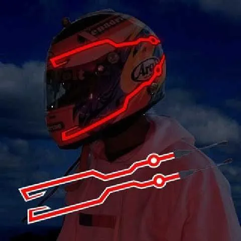 LUZ LED CASCO ROJO PILA RV