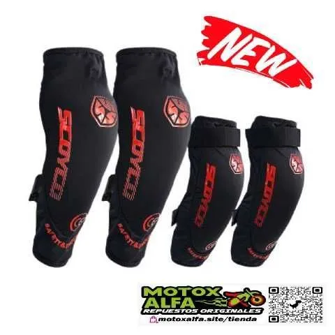 KIT RODILLERA SCOYCO NEGRO ROJO K18H18 85398
