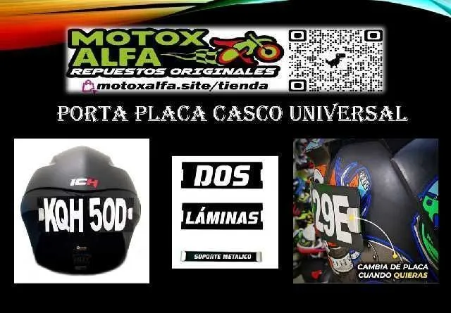 PORTAPLACA CASCO UNIVERSAL COLOMBIANO