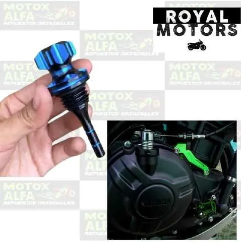 MEDIDOR ACEITE ALUMINIO AZUL UNIVERSAL BAYONETA LUJO ROYAL JIN-009