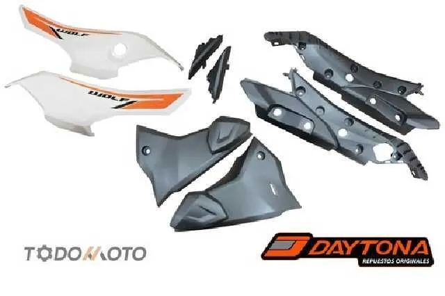KIT TAPA LATERAL CUBREMONTURA WOLF200 CFZ250 CB190 NARANJA ORIGINAL DAYTONA CB200WF-115T