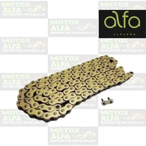 CADENA 428H 140L DORADA ALTA ROTACION CLASE1 ALFA PRO E40301