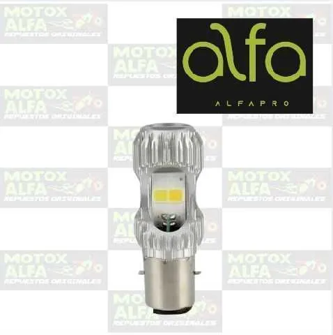 FOCO LED BA20D 12V 55W 60W BLANCO AX100 GN125 ALTA POTENCIA 2LADOS ALFA PRO BULB A216 MOLED