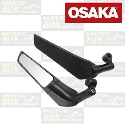 ESPEJO ALUMINIO ALERON NEGRO LUJO OSAKA 1369