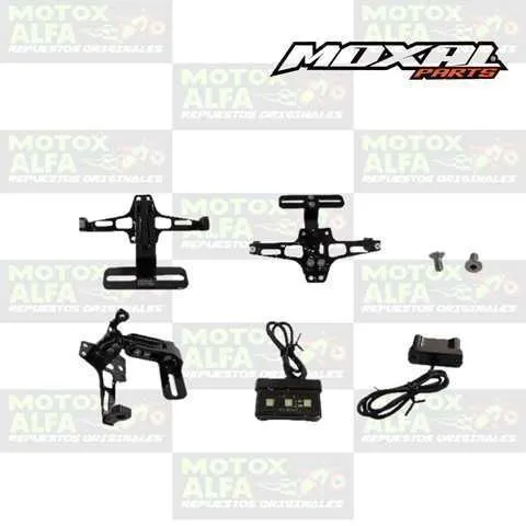PORTAPLACA RETRACTIL NEGRO UNIVERSAL ALUMINIO LUZ MOXAL 06.143.0039