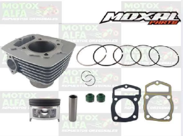 KIT CILINDRO CB200 D:63.50 mm 196cc h:104 mm P:15 GRIS (PISTON:PLANO) - CB200 - MOXAL 06.050.0006