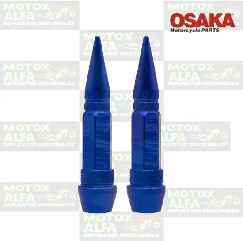 TAPA VALVULA COHETE LARGO AZUL PAR ALUMINIO LUJO OSAKA 1424 