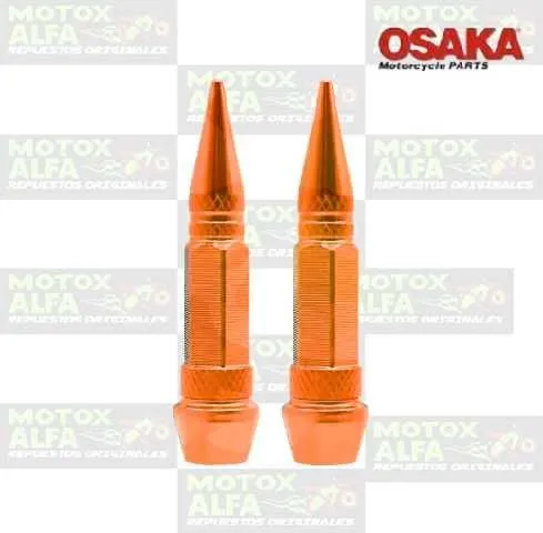TAPA VALVULA COHETE LARGO NARANJA ALUMINIO LUJO OSAKA 1424