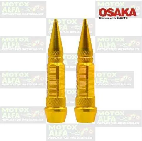 TAPA VALVULA COHETE LARGO DORADO PAR ALUMINIO LUJO OSAKA 1424