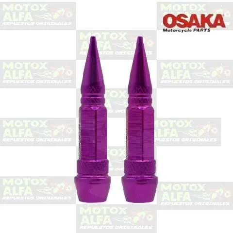 TAPA VALVULA COHETE LARGO MORADO ALUMINIO LUJO OSAKA 1424
