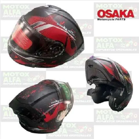CASCO ABATIBLE ROJO C/VISOR TORNASOL TM OSAKA TP520 520-521
