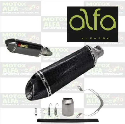 ESCAPE OVALADO AKRAPOVIC CARBONO DOBLE FUNCION ALFA PRO SUNIMOTO-A527