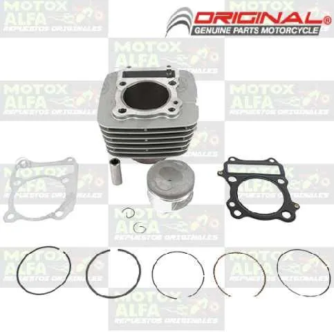 KIT CILINDRO QM200GY DR200 QINGQI P16MM D66MM ALT107MM 199CC CONVEXO GRIS ORIGINAL GENUINO CIL00048