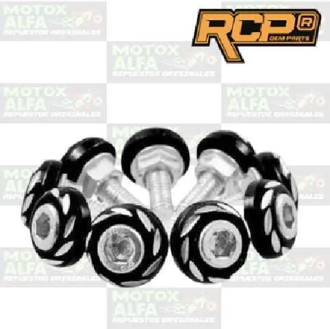 PERNO PLACA LUJO NEGRO (UNIDAD) RCP PER00028
