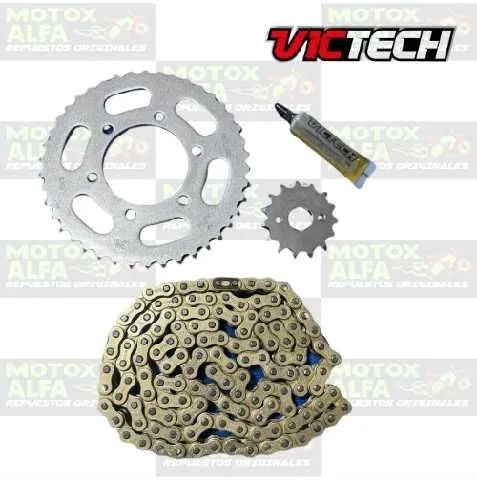 KIT ARRASTRE CR5 180/200 LONCIN TUKO  42T 15T 428H 132L TITANIUM GOLD VICTECH 4191