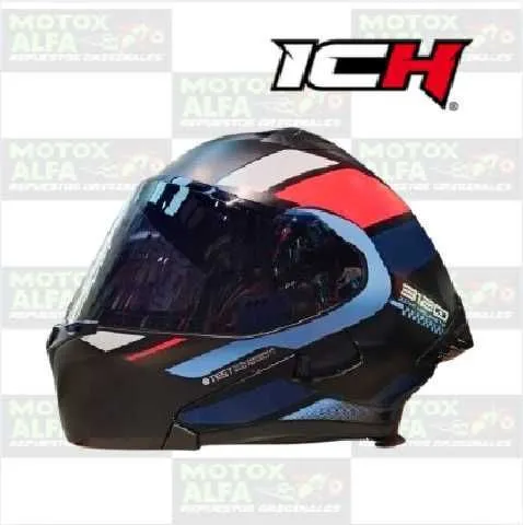 CASCO ABATIBLE ICH 3120 ORDANOX NEGRO AZUL BLANCO TM CASICH00554-M