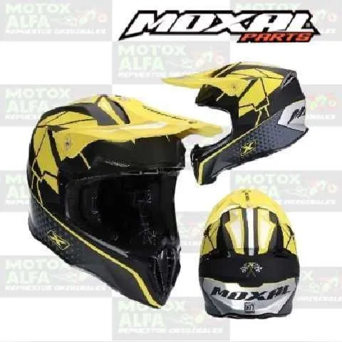 CASCO CROSS MATE TM EDGE NEGRO AMARILLO GRIS - DERBY - MOXAL PRO - CHINA
