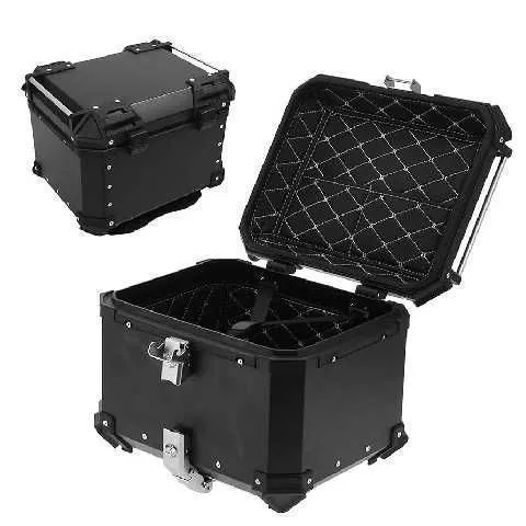 BAUL CUADRADO 45L DOBLE SEGURO BASE METALICA NEGRO RV CAJAABS-45L 