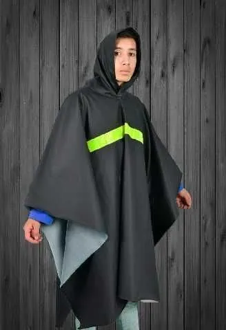 IMPERMEABLE PONCHO NEGRO REFLECTIVO POLIESTER PROTECZIONA 7862108023519