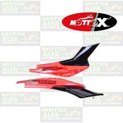 TAPA LATERAL SHARK200II ROJO NEGRO LARGA MOTTOX P10908