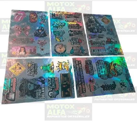 PLANCHA CALCOMANIA STIKER HOLOGRAFICO
