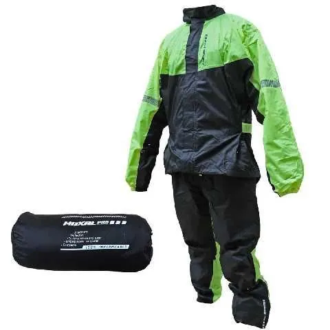 TRAJE IMPERMEABLE NEGRO VERDE NEON IM-04R MOXAL XL (5PZA) 01.020.0066