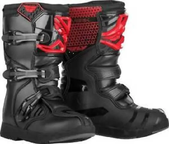 BOTA MX NINO FLY NEGRO ROJO TY5 T 36 LUJO COLOMBIANO